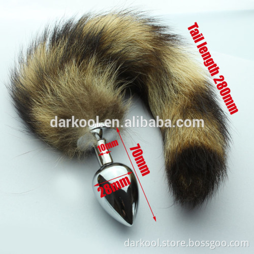 N006/Metal Sexy Fox Tail Anal Plug Sex Toys Metal Anal butt Plug tail